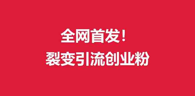 （全网首发）外面收费几千的裂变引流高质量创业粉
