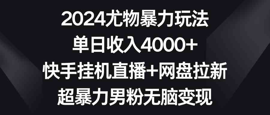 2024尤物暴力玩法 单日收入4000+快手挂机直播+网盘拉新 超暴力男粉无脑变现-小千网络