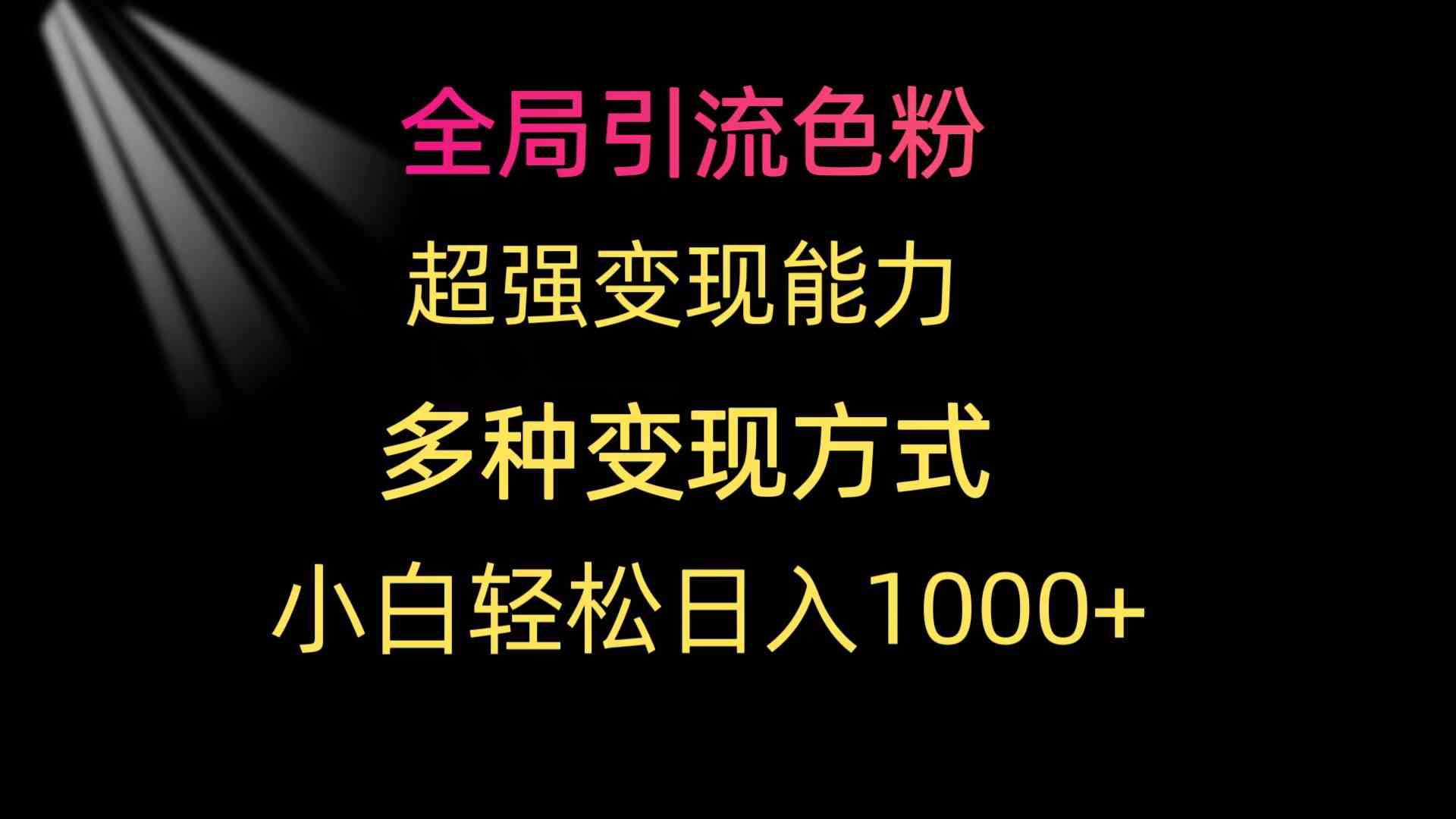 全局引流色粉，超强变现能力，多种变现方式，小白轻松日入1000+