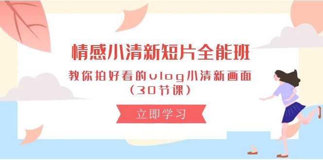 情感小清新短片-全能班，教你拍好看的vlog小清新画面 (30节课)