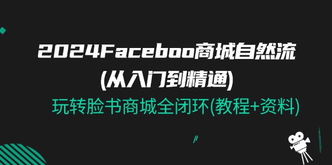 2024Faceboo商城自然流(从入门到精通)，玩转脸书商城全闭环(教程+资料)