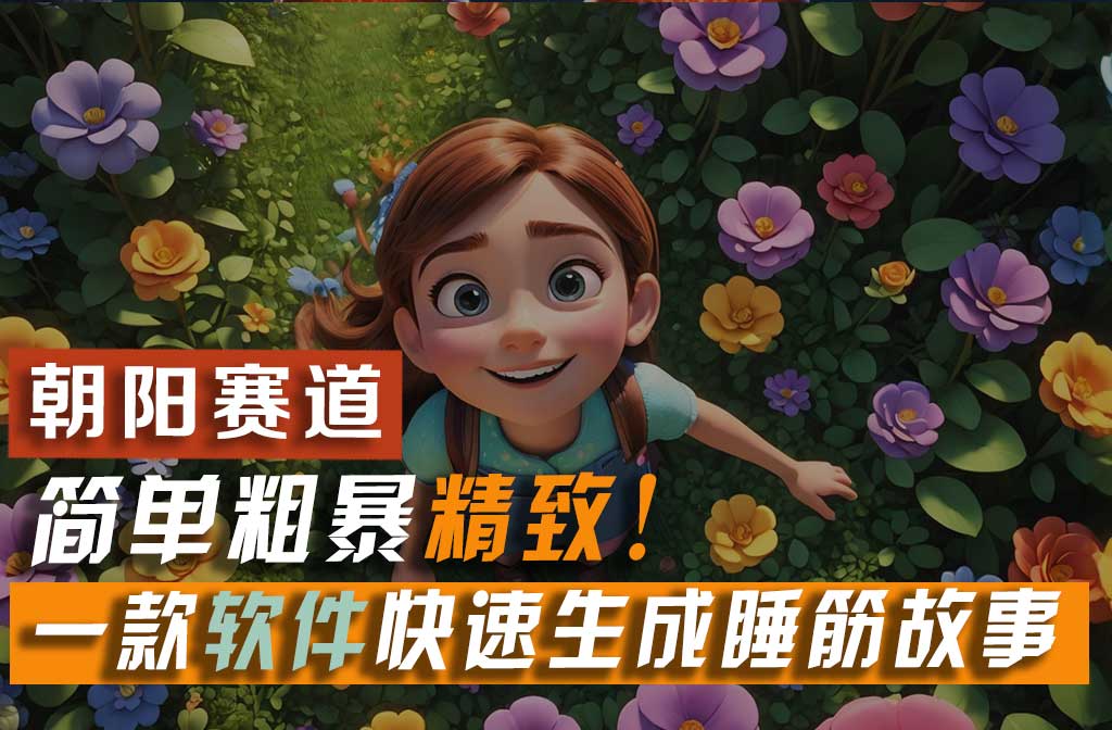 利用一款软件5分钟一条爆款睡筋故事，简单粗暴精致，小白月入2w+