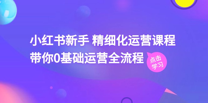 小红书新手精细化运营课程，带你0基础运营全流程（41节视频课）