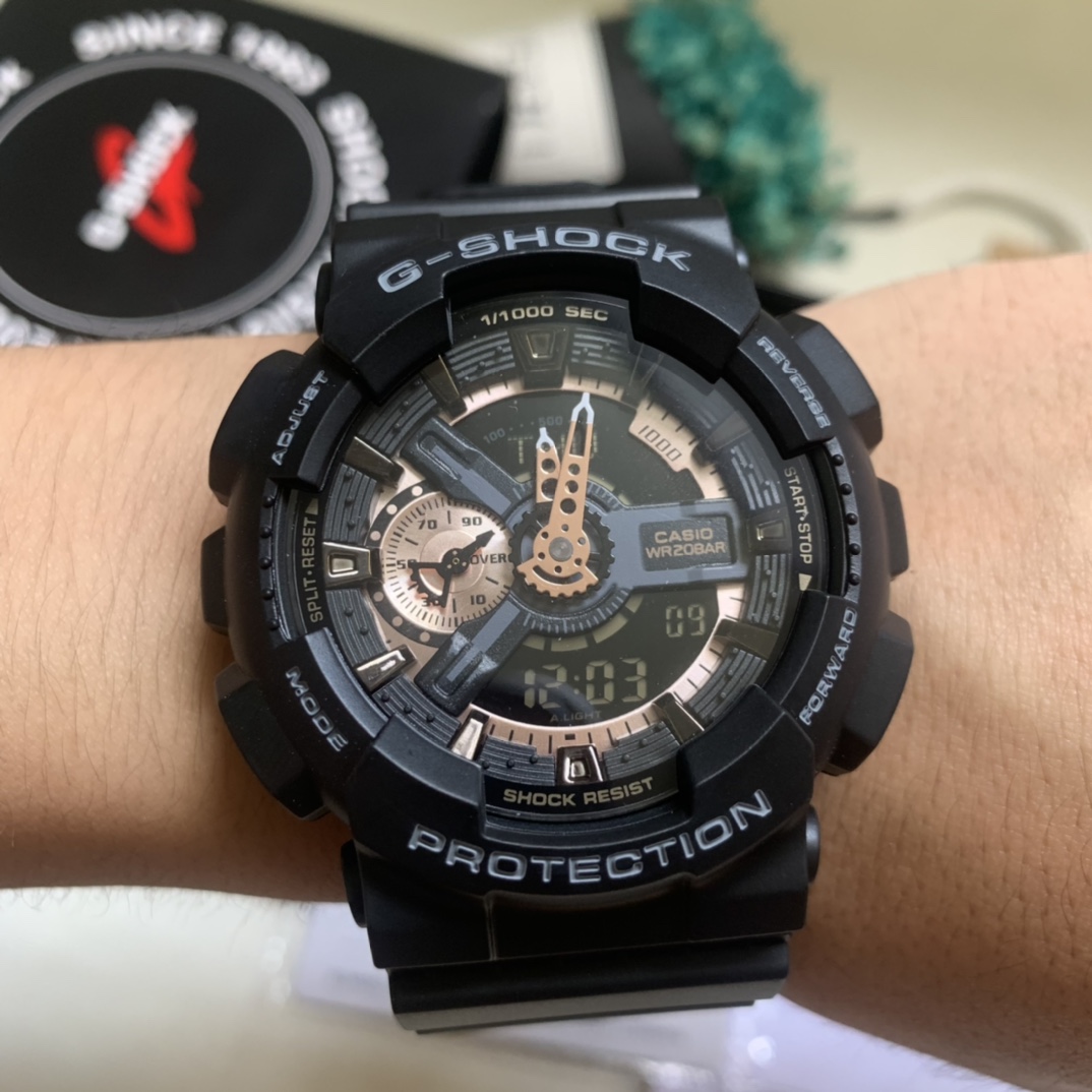 卡西欧  ga-110系列黑枚金大实拍图片