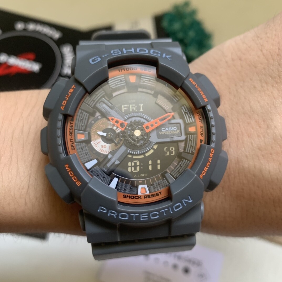 卡西欧  ga-110系列灰橙大实拍图片
