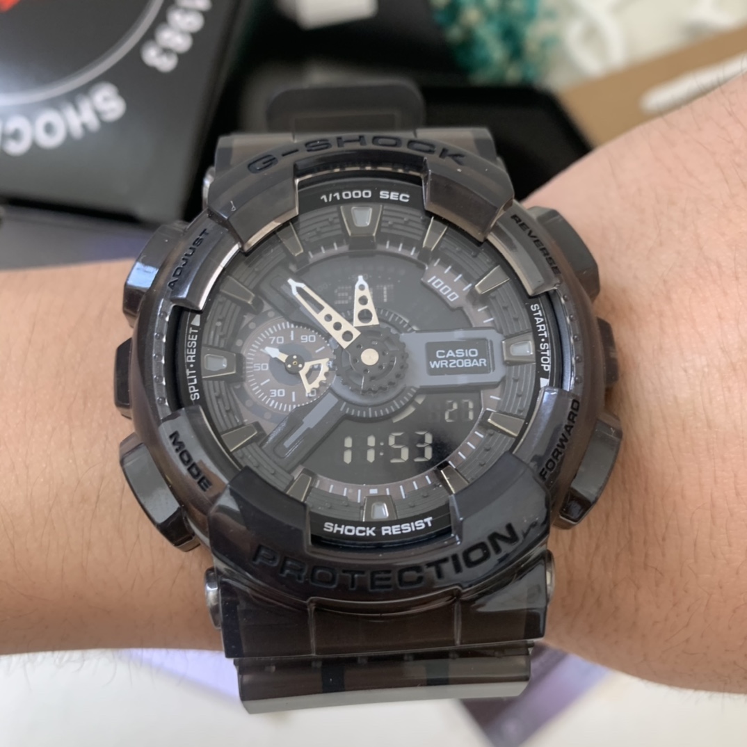 卡西欧  ga-110 新款冰韧半透明灰实拍图片
