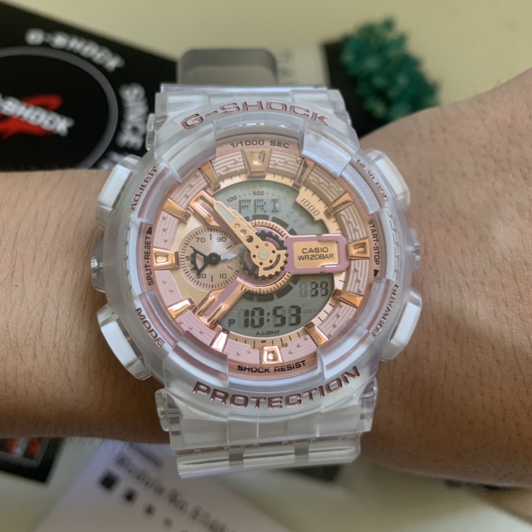 卡西欧  ga-110系列透明粉金实拍图片