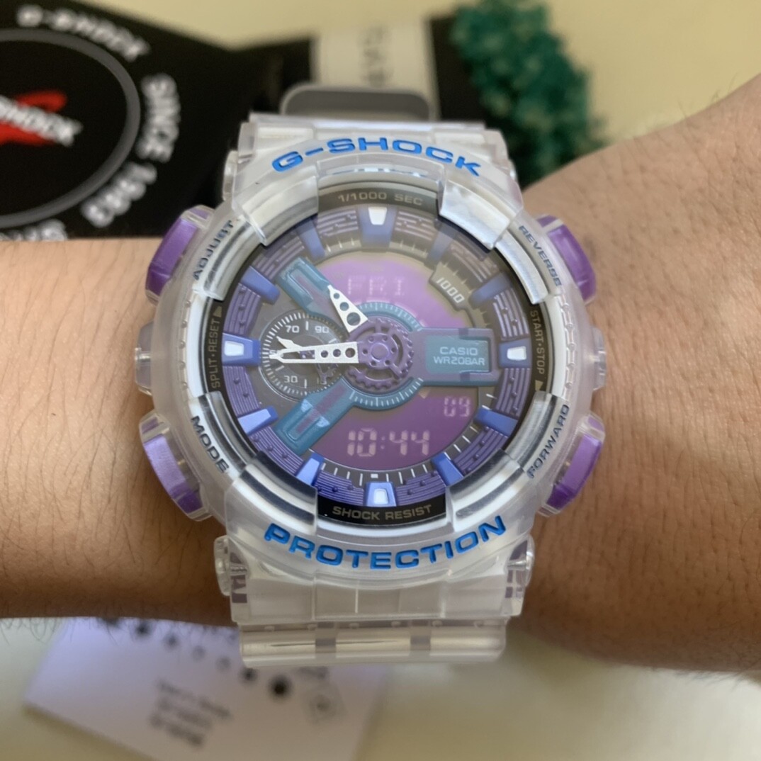 卡西欧  ga-110系列透明紫大实拍图片