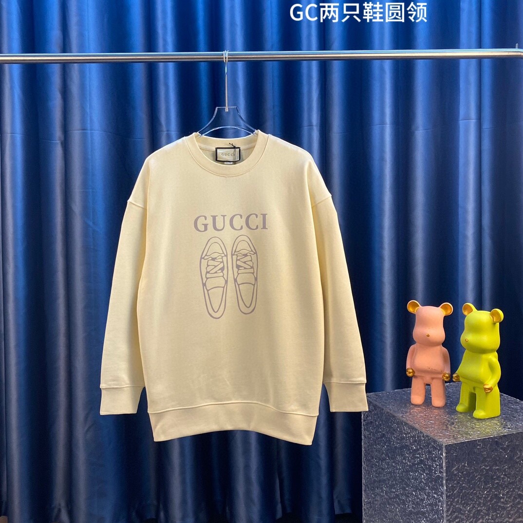 gc两只鞋圆领350克纯棉华棉