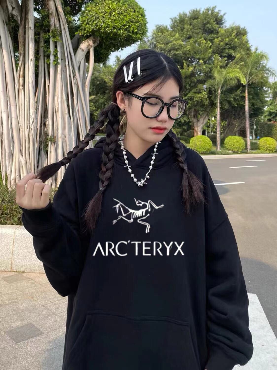 独家上新款号XB133#始祖鸟 印花秋季情侣款连帽卫衣