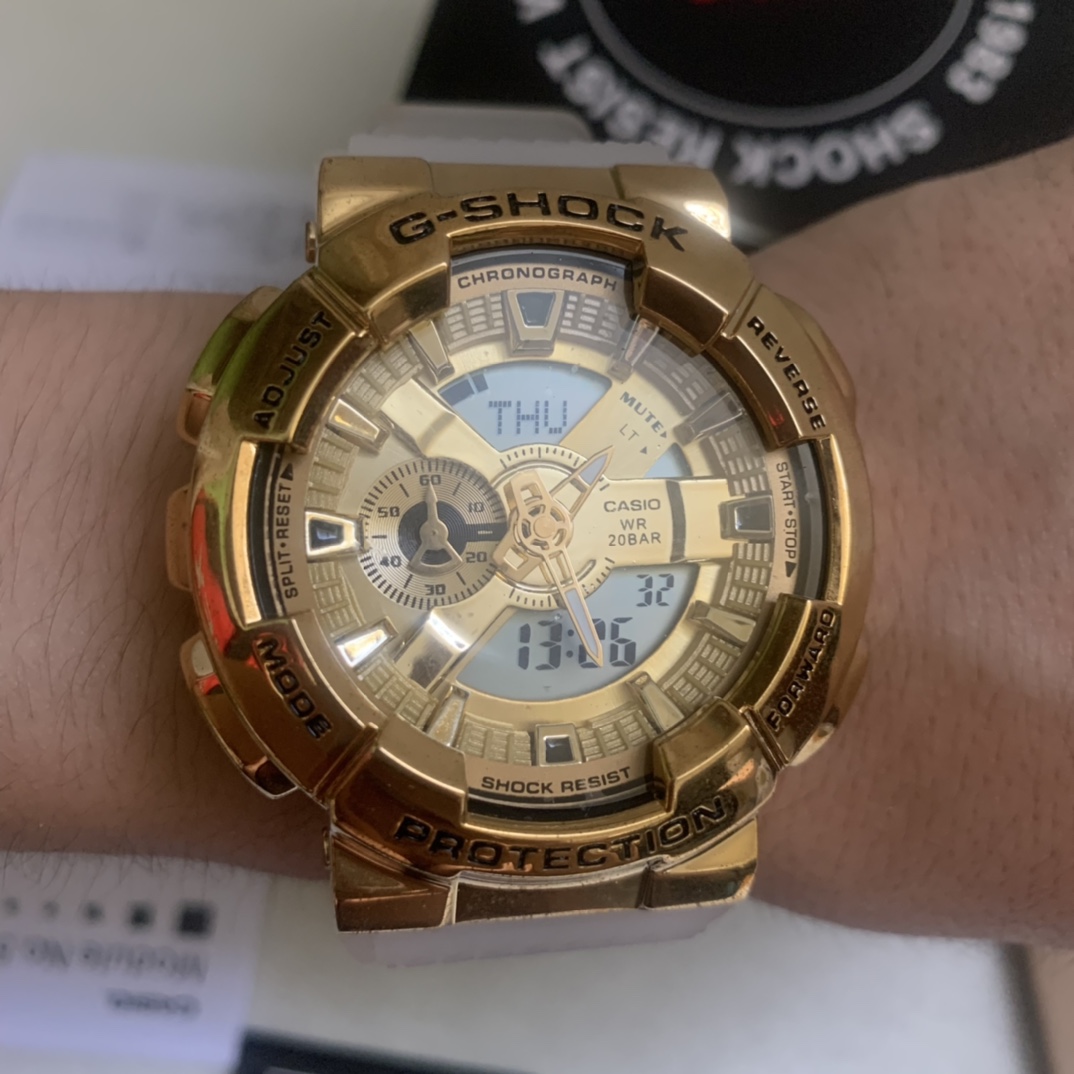 卡西欧  gm-110系列6号金壳透胶实拍图片