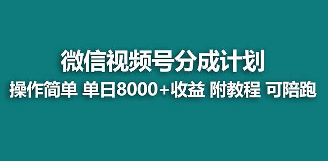 【蓝海项目】视频号分成计划，单天收益8000+，附玩法教程