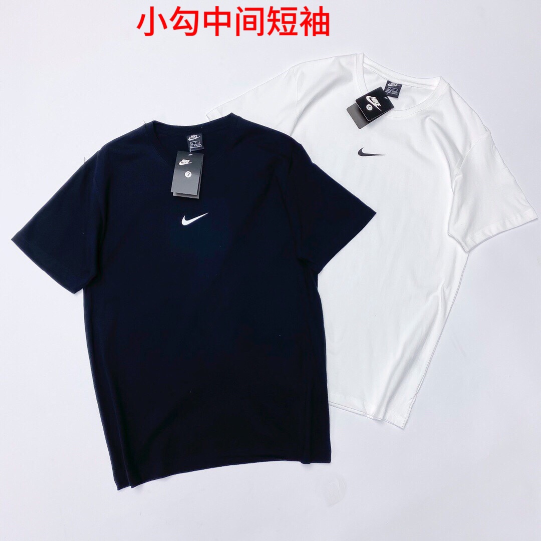 小勾中间短袖Nike耐克2023SS夏季专柜基础款小logo印花纯棉高纱织短袖T恤火热上新采用专柜申洲无缝桶织布工艺  无缝侧边1:1正品工艺  超宽松版型修身显瘦上身