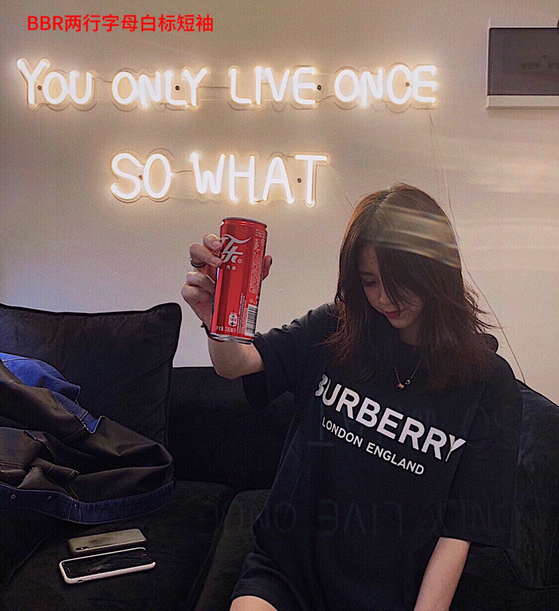 BBR两行字母白标短袖          【burberry】（巴宝莉bbr 博柏利burberry 基础 经典款 两排字母 短袖t恤男女同款 oversize版型 面料：200g纯棉食毛面料颜色：黑色 白色尺码：m-4xl