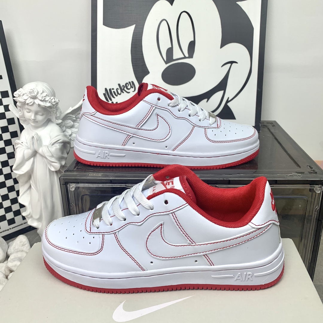  Nike Air Force 1 Mid AF1 缝线白红 码数36-44 男女现货