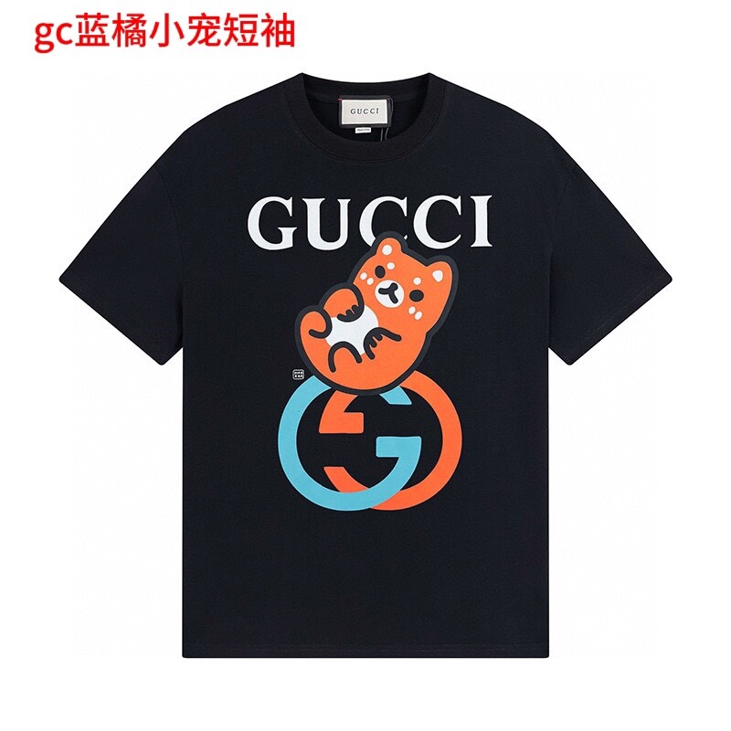 gc蓝橘小宠短袖GUCCl新款短袖，KAWAII系列男女同款，官网和专柜在售。颜色：黑色尺码：M-4xl