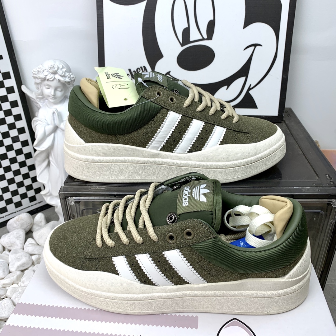 实拍图adidas 三叶草 面包鞋  坏痞兔子 橄榄绿 男女码数36到44