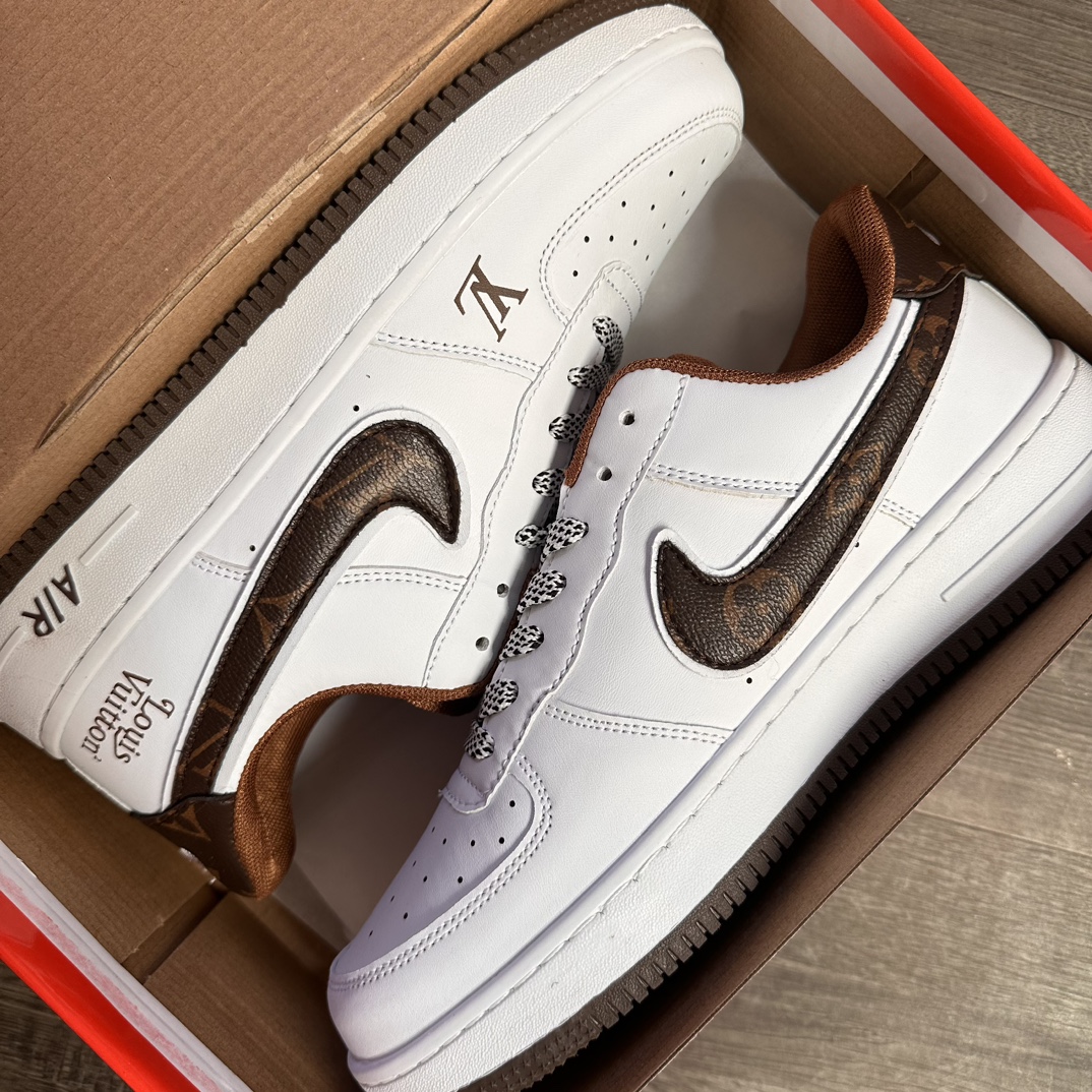 Nike NK 空军一号联名Lv 002白深棕 码数36-44 男女现货