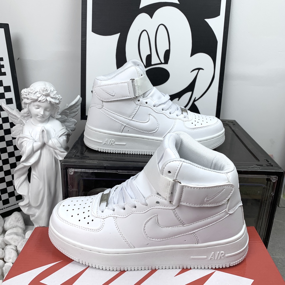 Nike Air Force 1 Mid AF1 空军一号高帮纯白 码数36-44 男女现货