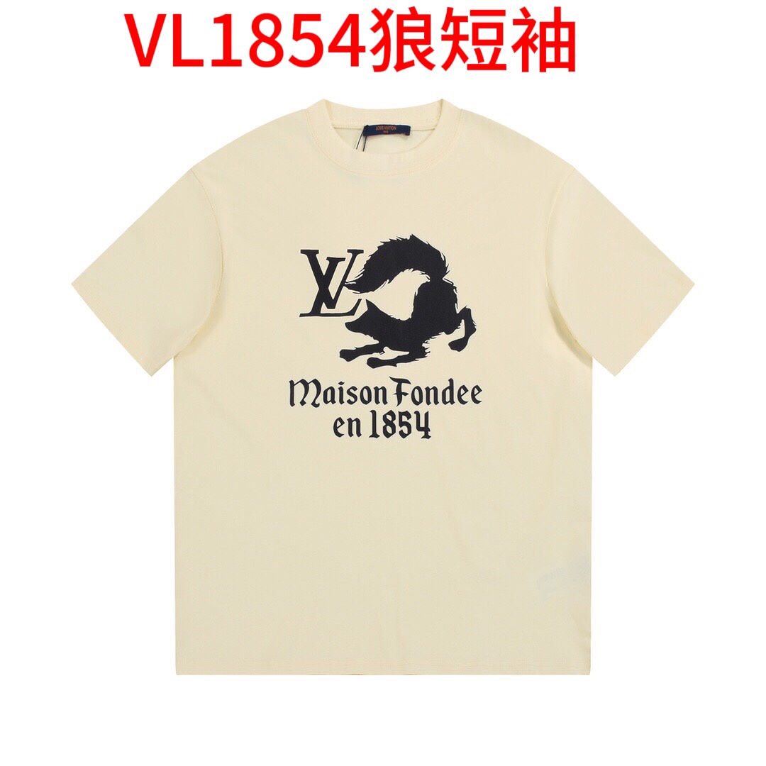 VL1854狼短袖Louis Vuitton路易威登23ss火狐狸印花短袖T恤LV2023秀场限定短T，精选200g全棉双纱面料，高克重和高支数使其手感既厚实又细腻，挺括有型，上身即