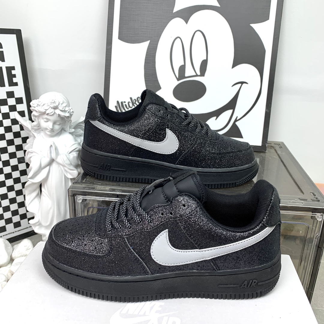 Nike Air Force 1 AF1 空军一号 空军黑满天星反光 码数36-44 男女现货