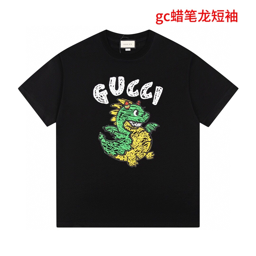 gc蜡笔龙短袖DWGucci 古奇 2024SS早春新款年限定 印花工艺 颜色：黑色 白色码数：M-4xl