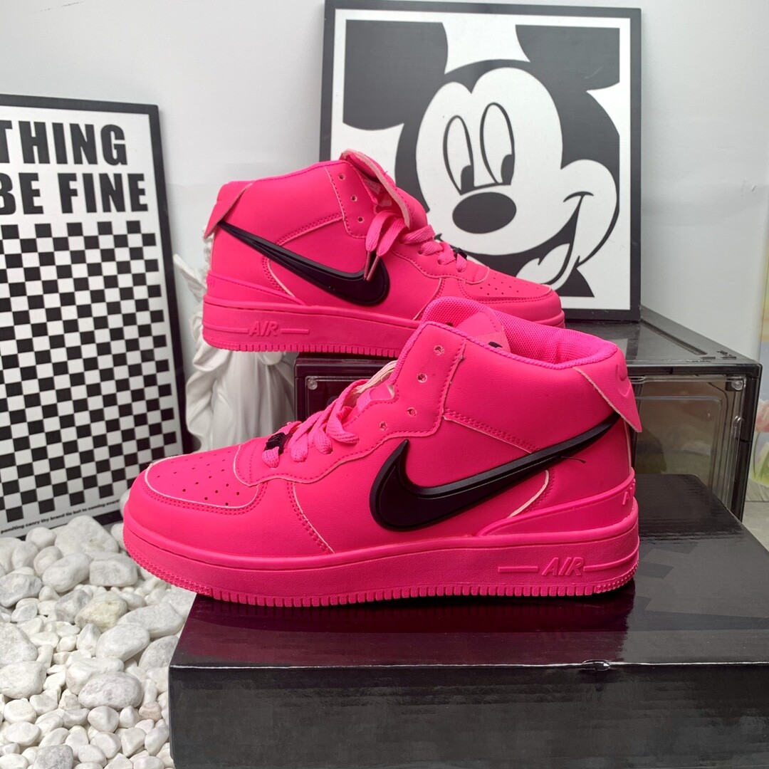 Nike Air Force 空军一号 空军高帮荧光粉 飞机勾 36-44码  男女现货