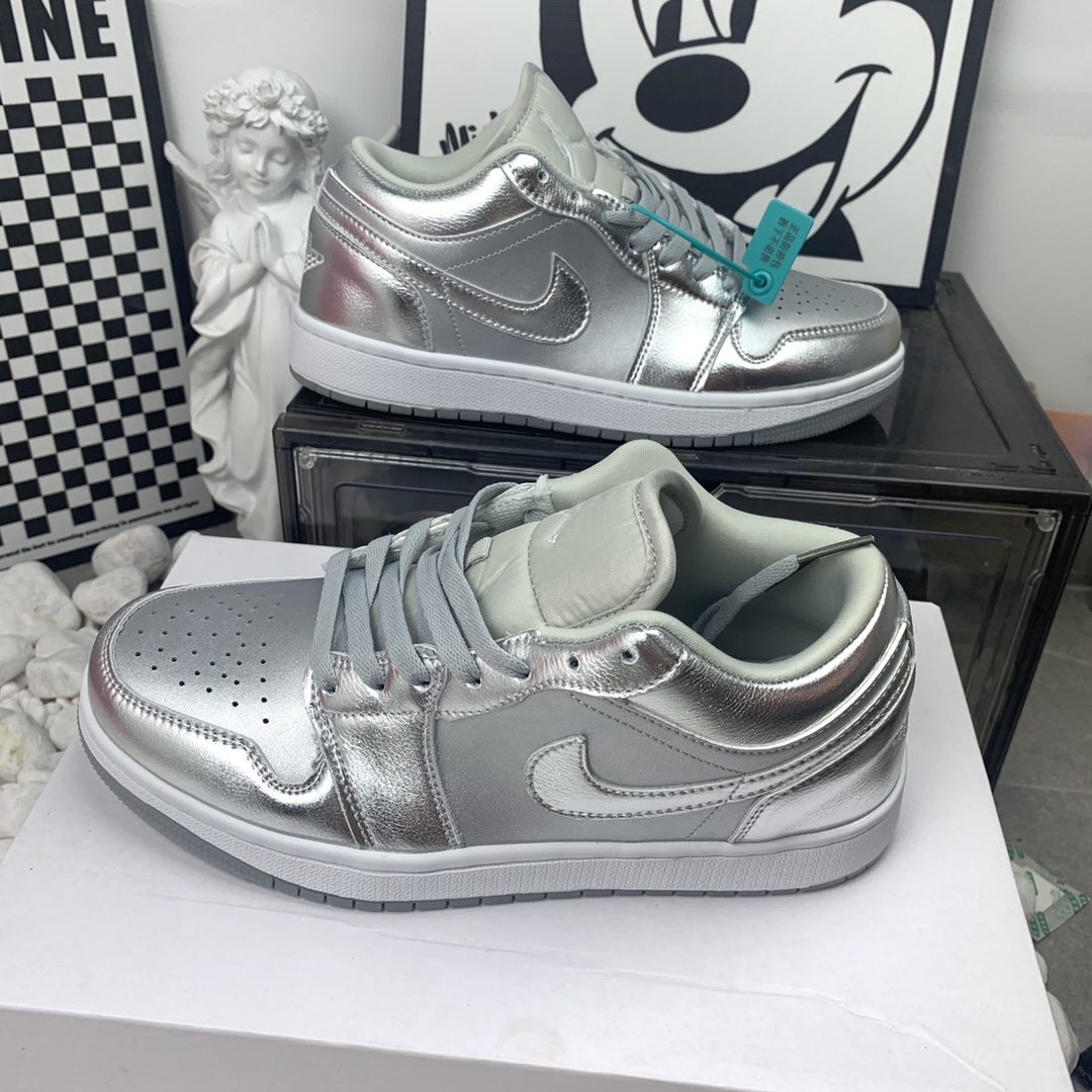 Air Jordan 1 Low Aj1低帮 液态银 码数36-44 男女现货W1