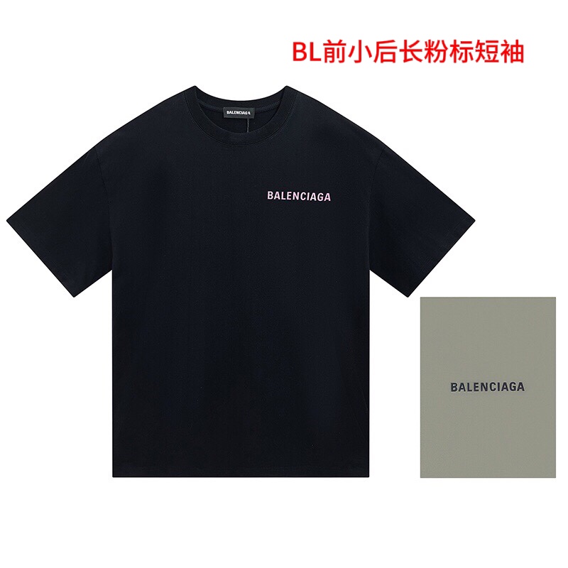 BL前小后长粉标短袖BALENCIAGA/巴黎世家2022 SS 经典印花字母短袖采用重面料质感满满，Size：M-4xl