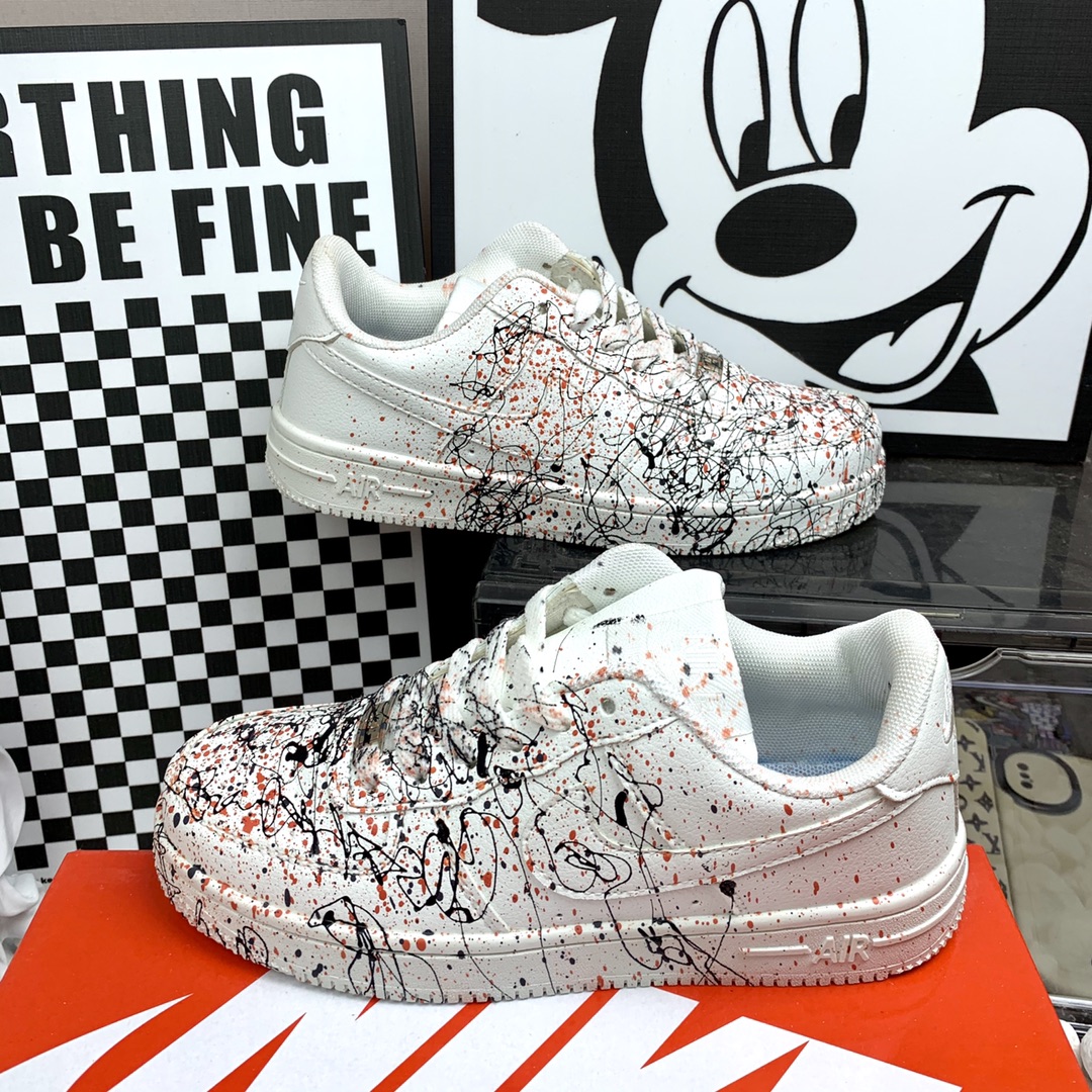  Nike AF1 小空军 泼墨白红 尺码36-44男女码现货