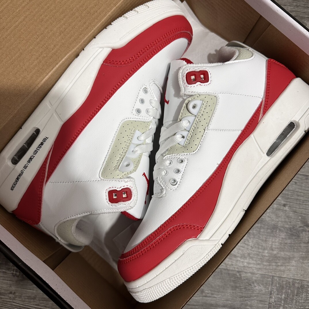  Air Jordan 3 Ratro Aj3 乔三 白红 码数36-44 男女现货