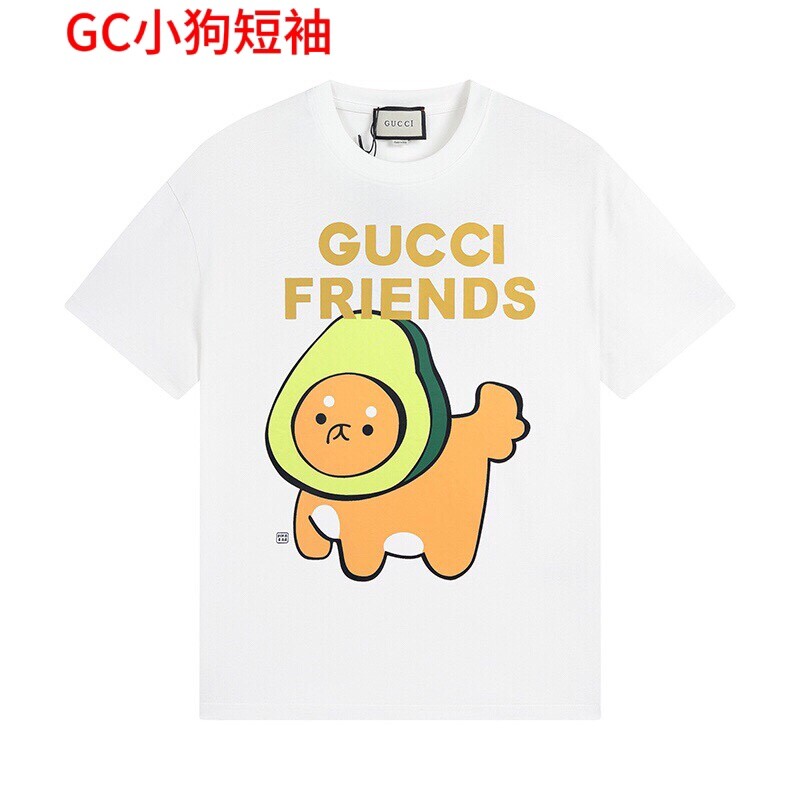 GC小狗短袖GUCCl新款短袖，KAWAII系列男女同款，官网和专柜在售。颜色：白色尺码：M-4xl