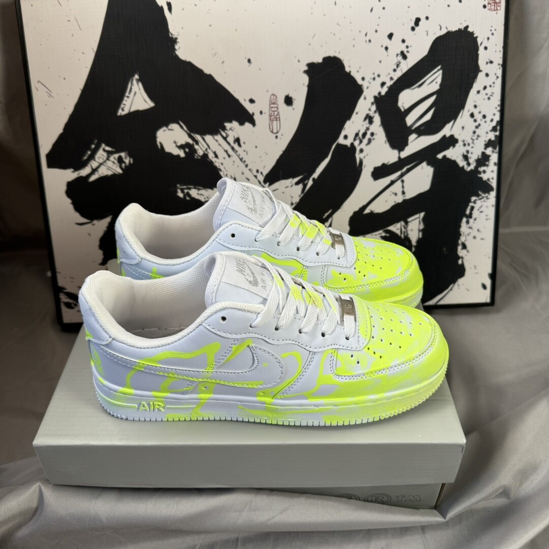 NK Air Force 1 Low AF1 空军一号低帮 绿色涂鸦喷墨36-44 男女现货