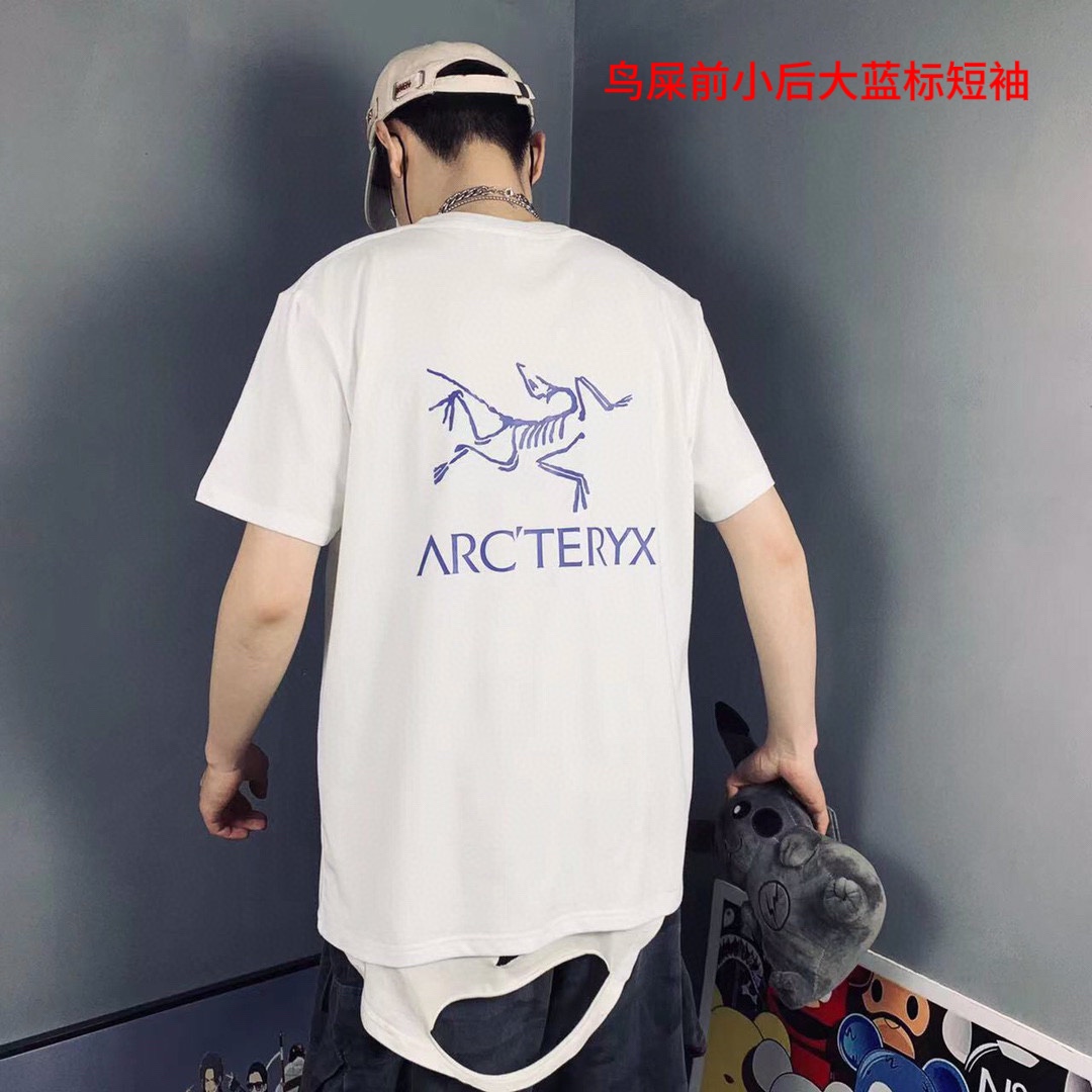 鸟屎前小后大蓝标短袖鸟屎前小后大粉标短袖ARC＇TERYX始祖鸟最新款男女休闲短袖T恤高端定制 品质请看实拍 衣服上你能看得见 胸前字母LOGO印花图案完美配色！