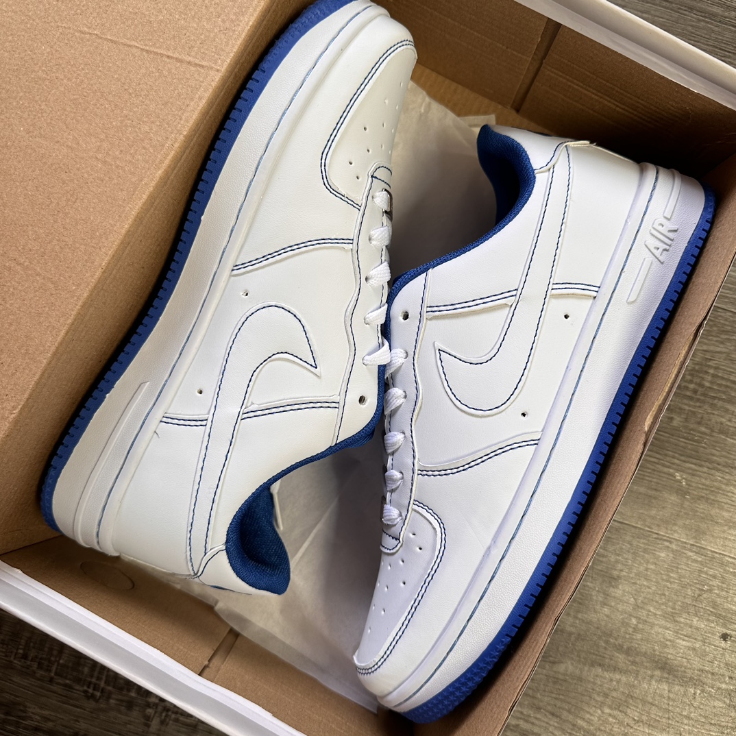  Nike Air Force 1 Mid AF1 缝线白蓝 码数36-44 男女现货