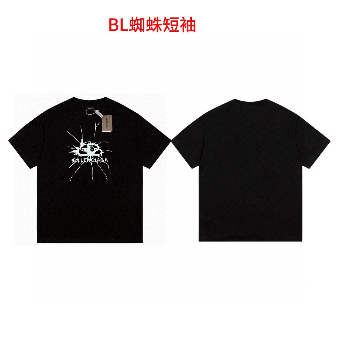 BL蜘蛛短袖Balenciaga巴黎世家男女情侣同款短袖半袖t恤磅面料！手感厚实！质感无敌！情侣宽松oversize版型！颜色：黑