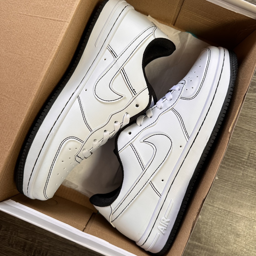  Nike Air Force 1 Mid AF1 缝线白黑 码数36-44 男女现货