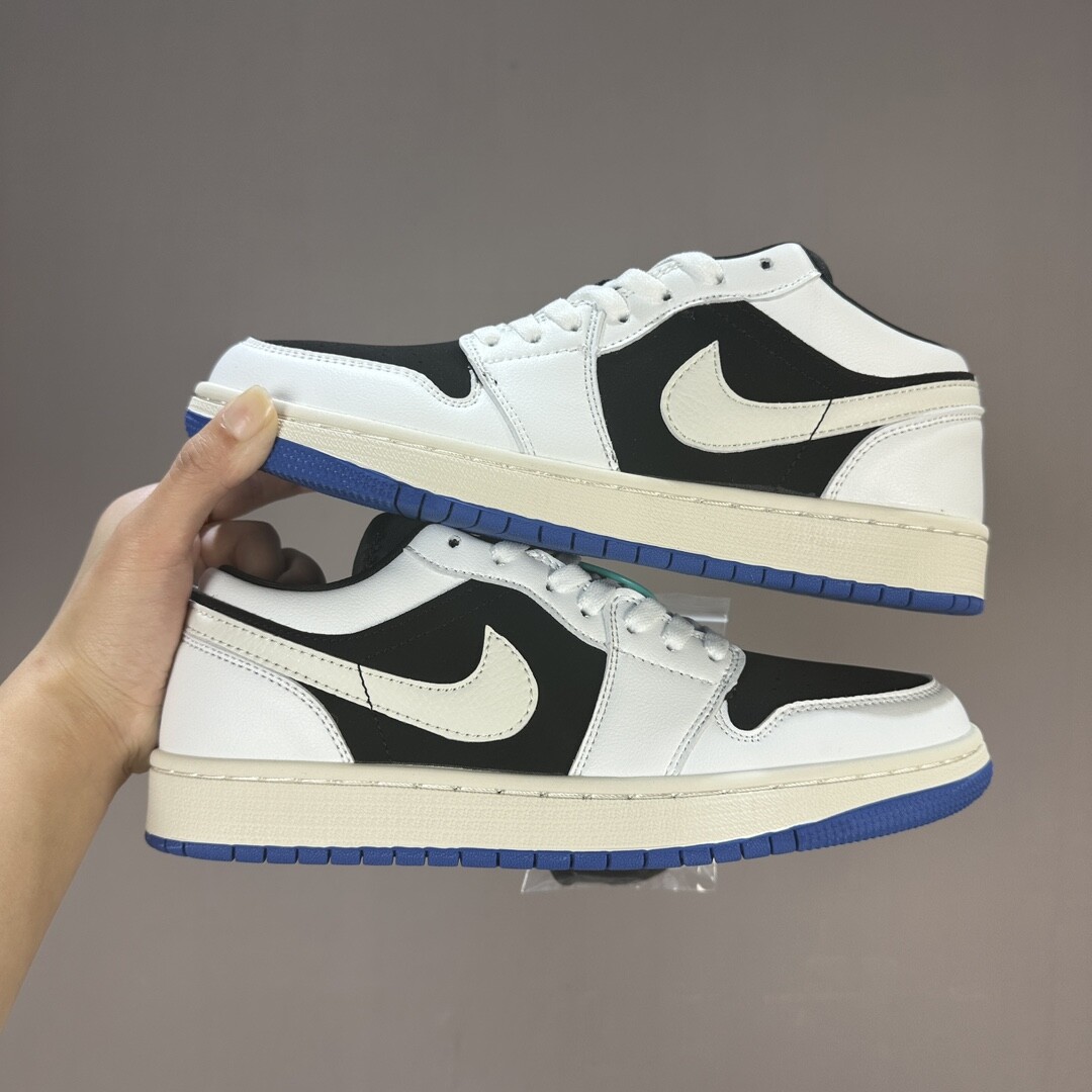 高版本 AJ Jordan Air Jordan 1 Low 耐磨防滑 低帮 复古板鞋 36-45 黑白蓝