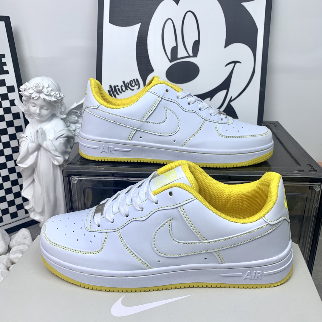  Nike Air Force 1 Mid AF1 缝线白黄 码数36-44 男女现货