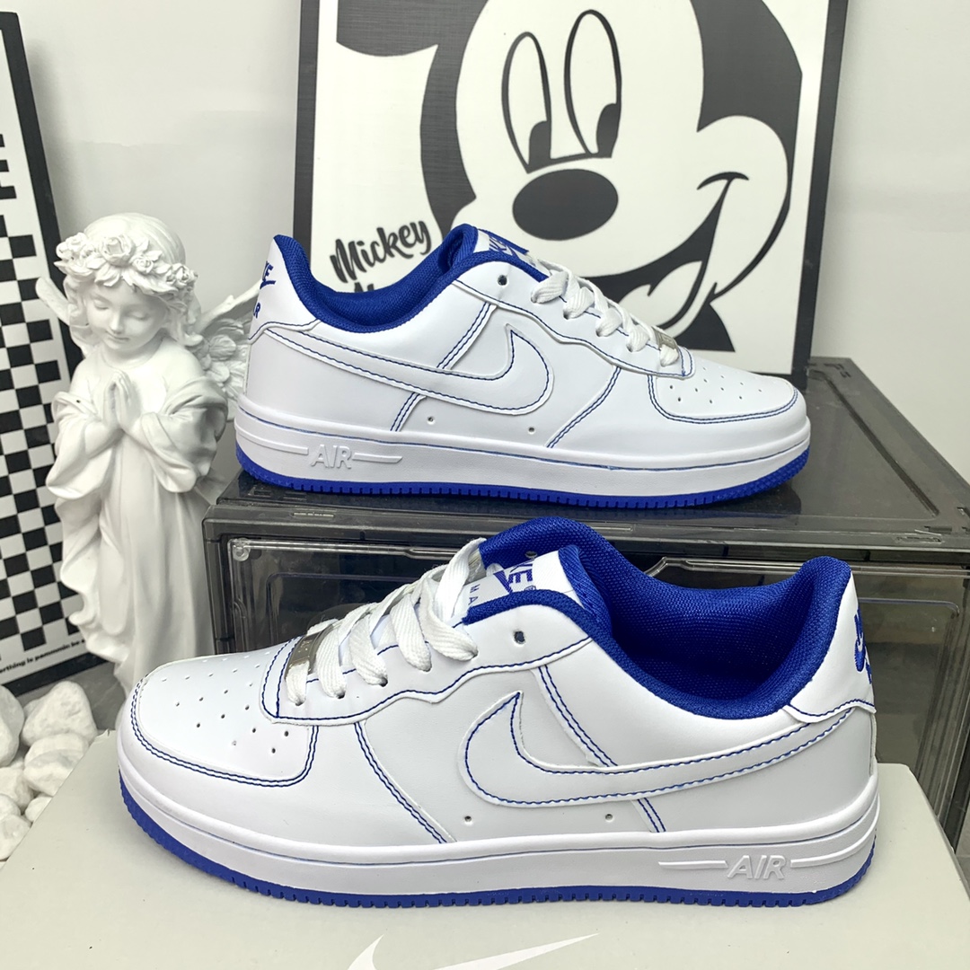  Nike Air Force 1 Mid AF1 缝线白蓝 码数36-44 男女现货