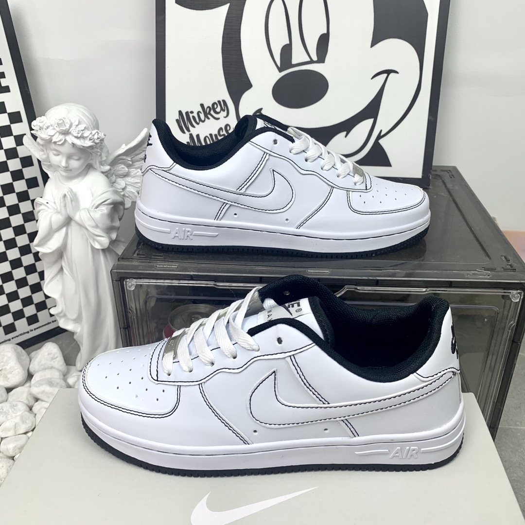  Nike Air Force 1 Mid AF1 缝线白黑 码数36-44 男女现货