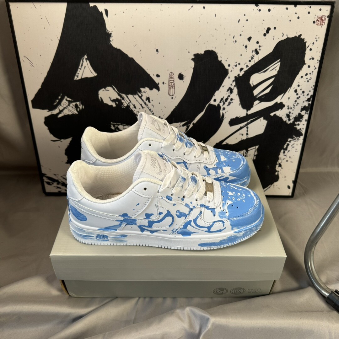  NK Air Force 1 Low AF1 空军一号低帮 蓝色涂鸦喷墨36-44 男女现货
