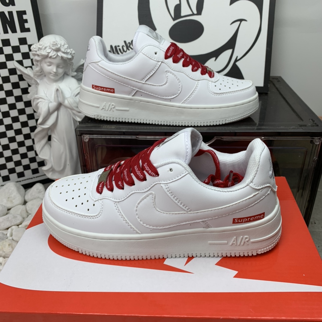 NK Air Force 1 Low AF1 空军一号低帮superme白红 码数36-44 男女现货