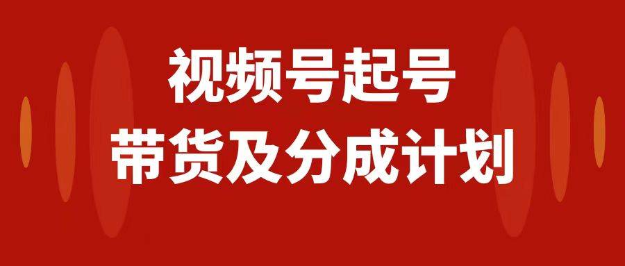 视频号快速起号，分成计划及带货，日入1000+，0-1起盘、运营、变现玩法