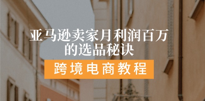 亚马逊卖家月利润百万的选品秘诀: 抓重点/高利润/大方向/大类目/选品