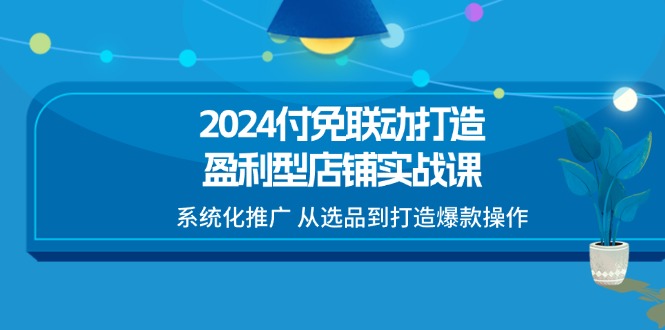 2024付免联动，打造盈利型店铺实战课，系统化推广，从选品到打造爆款操作