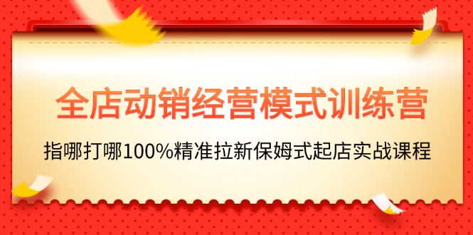 全店动销经营模式训练营，指哪打哪100%精准拉新保姆式起店实战课程