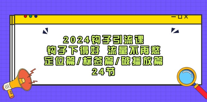 2024钩子·引流课：钩子下得好流量不再愁，定位篇/标签篇/破播放篇/24节