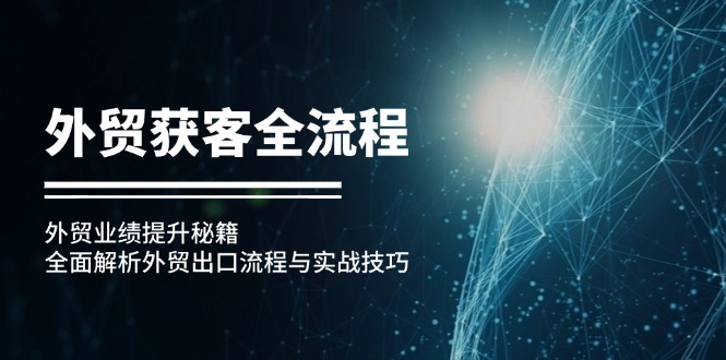 外贸获客全流程：外贸业绩提升秘籍，全面解析外贸出口流程与实战技巧